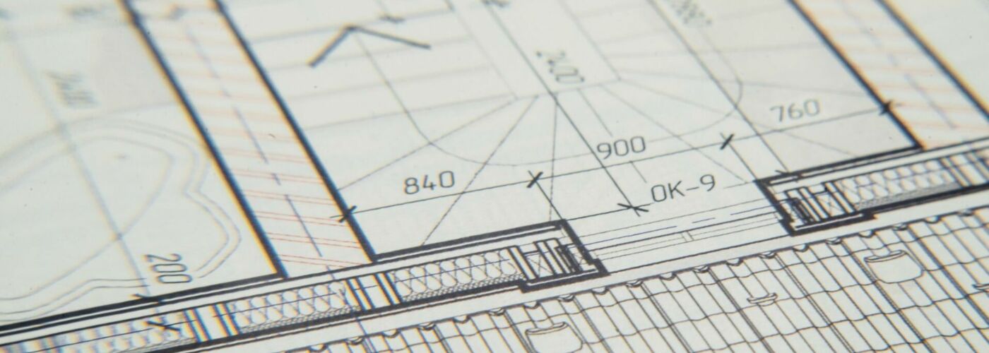Bauplan für ein Gebäude
